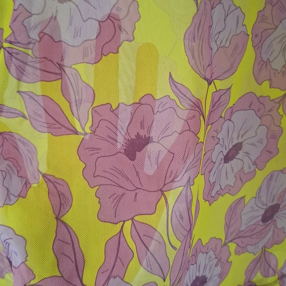 Zara Yellow and Lilac Floral Mesh Long Sleeve Top
♥️🛍️